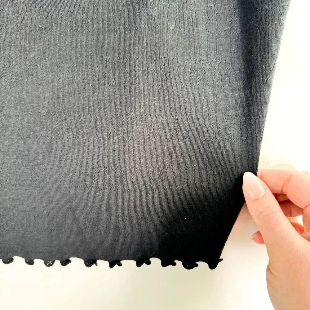 SKIMS Pointelle Logo Cami Top Womens Summer Lounge Comfy Cropped Black Sz 3X NWT - Picture 4 of 9